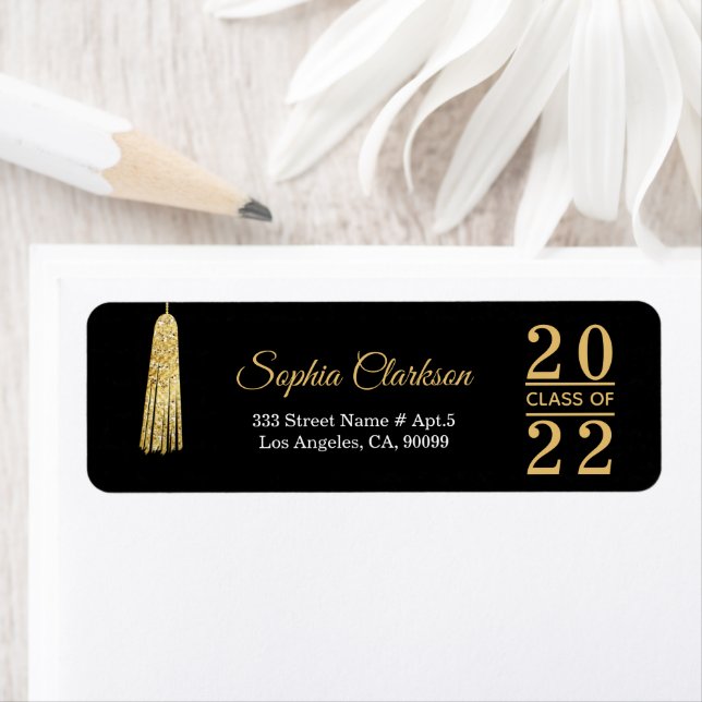 Gold Foil Tassel Graduate  Label (Insitu)