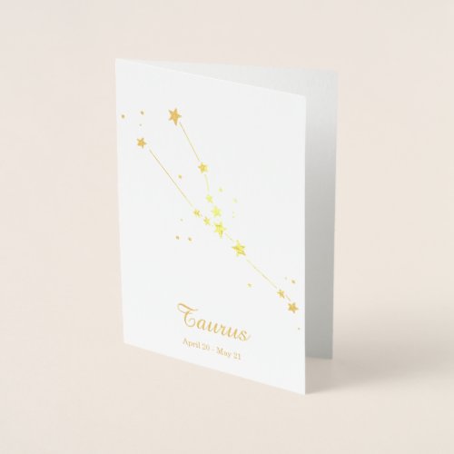 Gold Foil TAURUS Zodiac Sign Constellation Foil Card