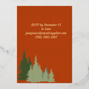 Gold Foil Terracotta Pine Tree Christmas Party  Invitation