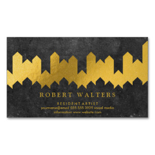 Gold Foil Texture   Lux Shapes   Slate Business Card Magnet