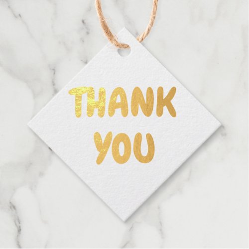 Gold Foil Thank You Bold Text Foil Favor Tags