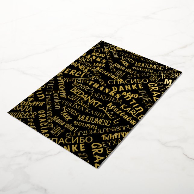 Gold Foil Thank You Card (Rotated)