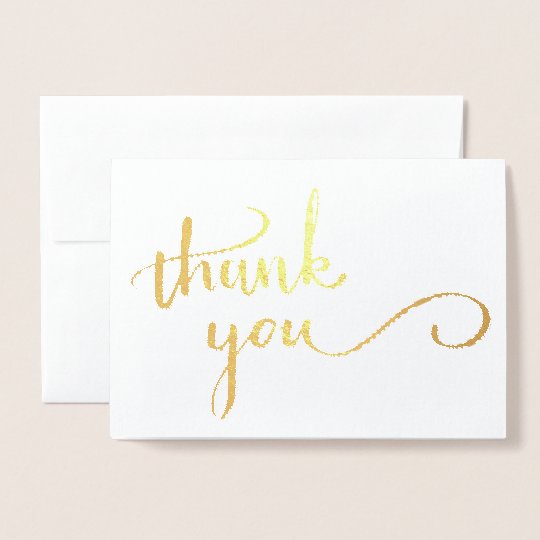 Gold Foil Thank You Card | Zazzle.com