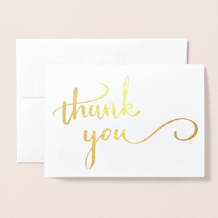 Gold Foil Thank You Card Zazzle