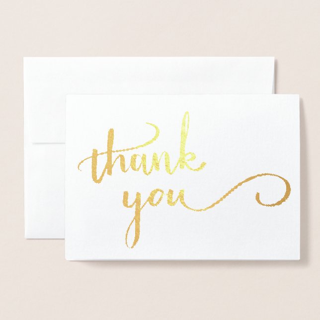 Gold Foil Thank You Card (Front With Envelope)