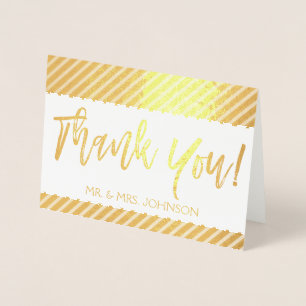Gold Foil Thank You Card From the Bride and Groom