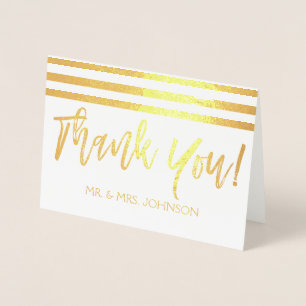 Gold Foil Thank You Card From the Bride and Groom