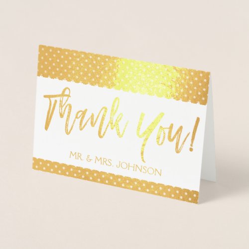 Gold Foil Thank You Card From the Bride and Groom