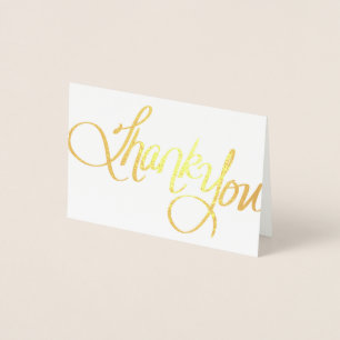 Gold Foil Thank You Card – Handwritten Calligraphy