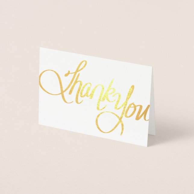 Gold Foil Thank You Card – Handwritten Calligraphy (Front)