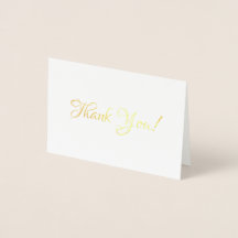 Gold Foil Thank You Card. Simple Thank You.