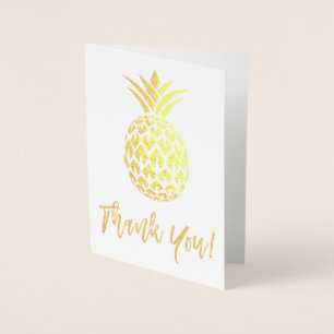 Gold Foil Thank You Card with Pineapple Pattern
