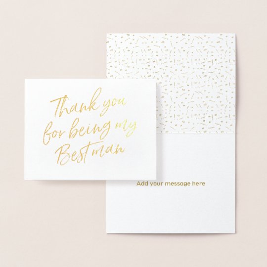 Gold Foil Thank You For My Being Best Man Card Zazzle Gold Foil Thank You For My Being Best Man Card