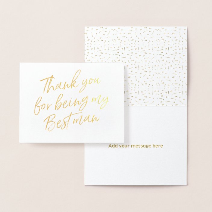 Gold Foil Thank You For My Being My Best Man Foil Card Zazzle Com