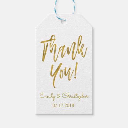 Gold Foil Thank You Gift Tag with Custom Name