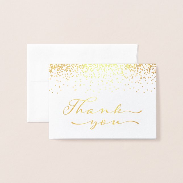 Gold Foil Thank You Notecard Card (Front With Envelope)