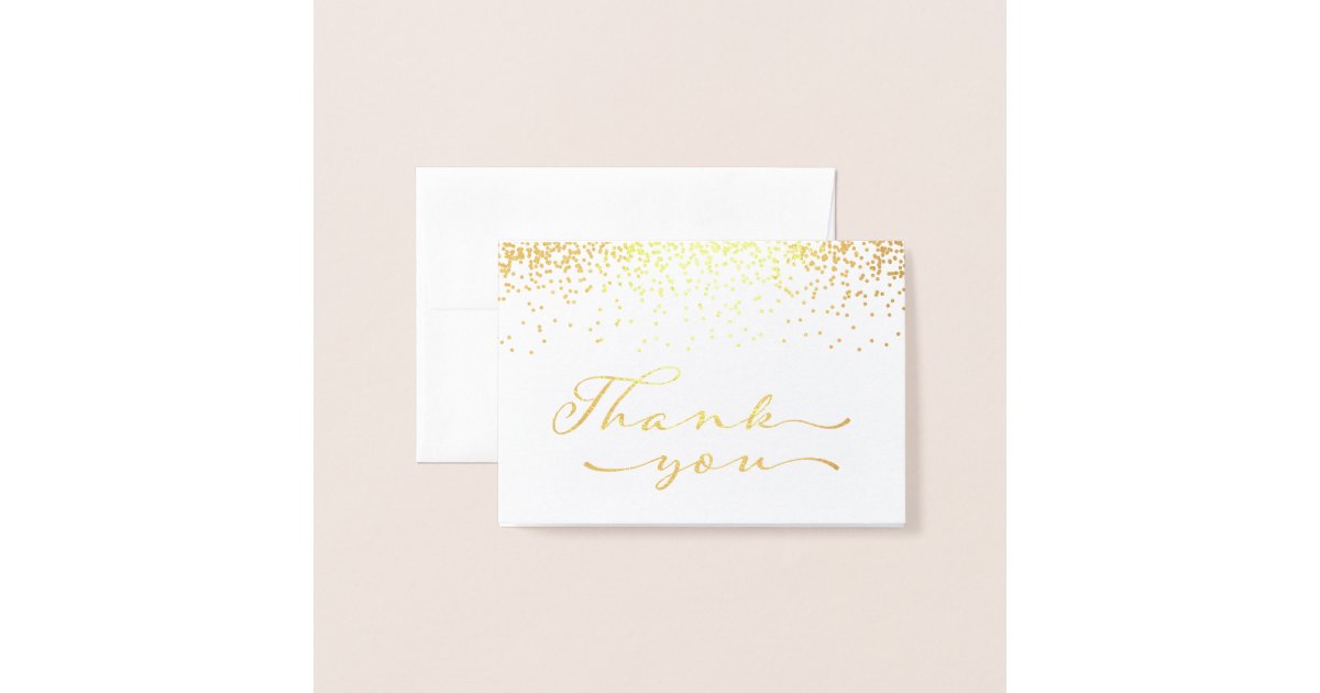 Gold Foil Thank You Notecard Foil Card Zazzle