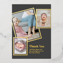 Gold Foil THANK YOU Photo Collage Modern QR CODE