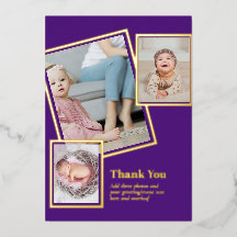 Gold Foil THANK YOU Photo Collage Modern QR CODE