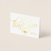 Gold Foil THANK YOU Wedding Heart | PHOTO Foil Card (Front)