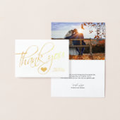 Gold Foil THANK YOU Wedding Heart | PHOTO Foil Card (Display)