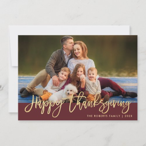 gold foil thanksgiving holiday photo