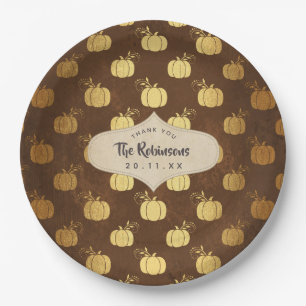 Gold Foil Thanksgiving Paper Plates