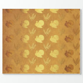 Gold Foil Thanksgiving Wrapping Paper (Flat)