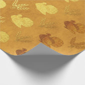 Gold Foil Thanksgiving Wrapping Paper (Corner)