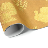 Gold Foil Thanksgiving Wrapping Paper (Roll Corner)