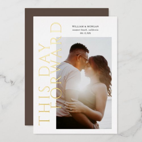 Gold Foil This Day Forward Wedding Save the Date Foil Invitation