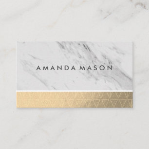 Gold Foil Triangle Pattern Trim Shimmer Business Card