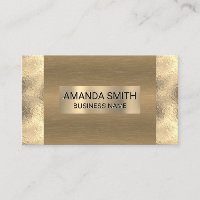 Gold Foil Trim | Metallic Banner Business Card (Front)