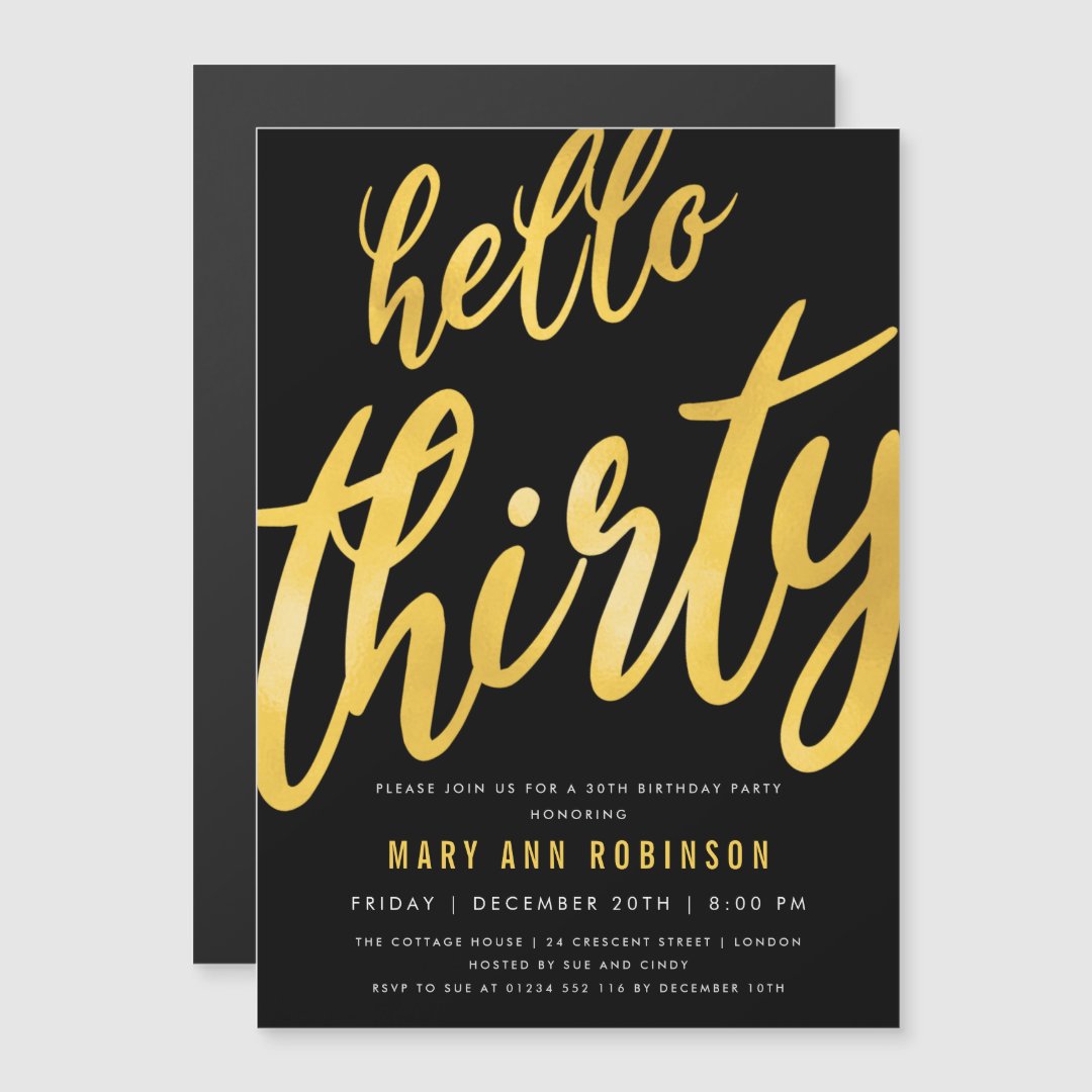 Gold Foil Type 30th Birthday Party Invitation Zazzle Gold Foil Type 30th Birthday Party Invitation Zazzle