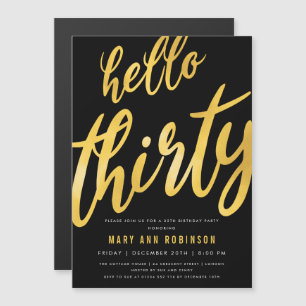 Gold Foil Type 30th Birthday Party Invitation