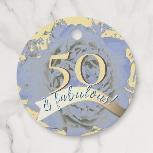 Gold foil Vintage 50 and Fabulous Birthday Foil Favor Tags