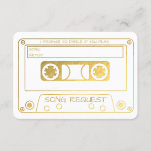 Gold Foil Vintage Cassette Tape Song Request Invitation