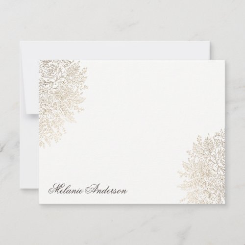 Gold Foil Vintage Lace Elegant Custom Note Card