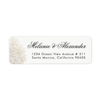 Gold Foil Vintage Lace Return Address Labels