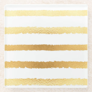 Gold foil, vintage seamless pattern. glass coaster