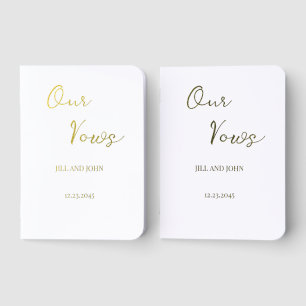 Gold Foil Vow Books Set Modern Wedding