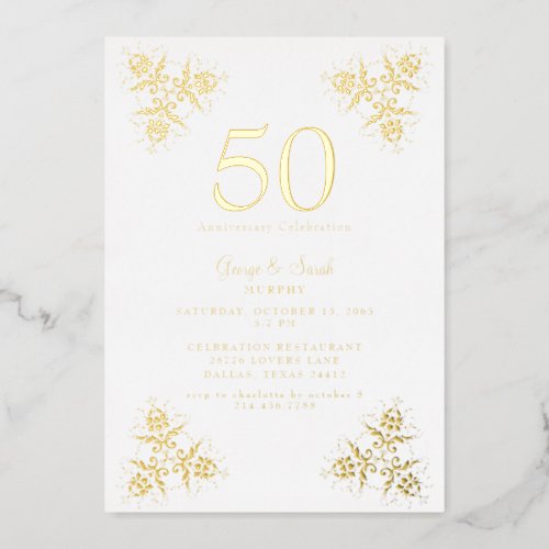 Gold Foil We still do Wedding Anniversary Party  Foil Invitation