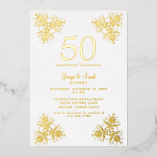 Gold Foil We still do Wedding Anniversary Party Foil Invitation