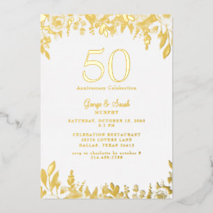 Gold Foil We still do Wedding Anniversary Party II Invitation