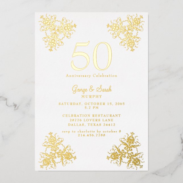Gold Foil We still do Wedding Anniversary Party  Invitation (Front)