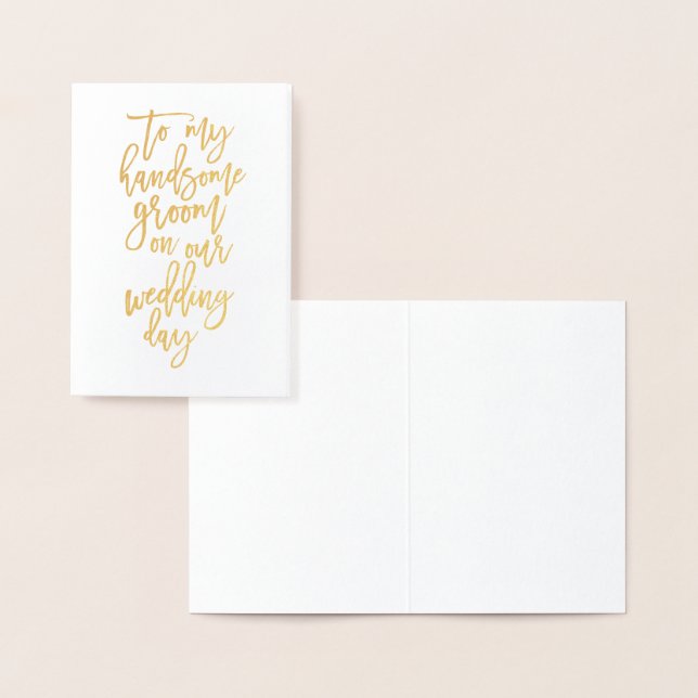 Gold Foil Wedding Day Card to Groom (Display)