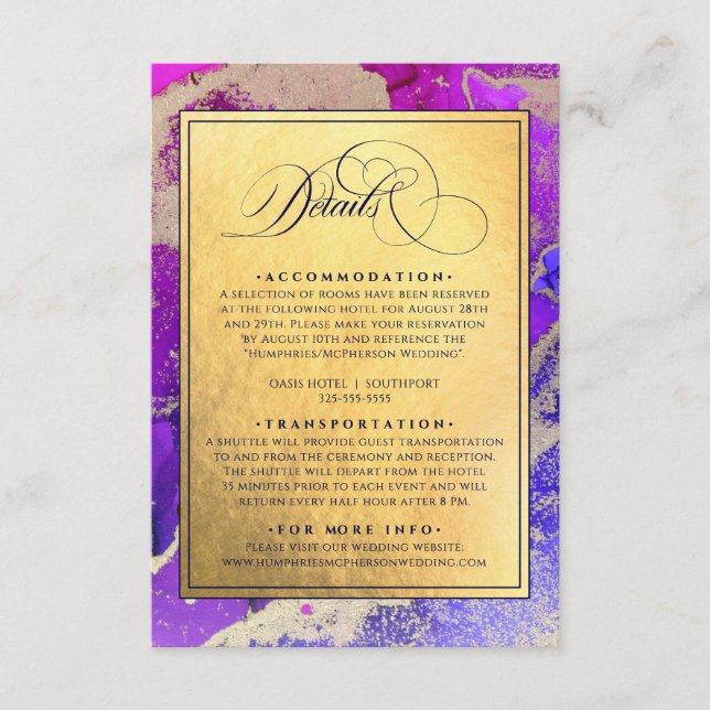 Gold Foil Wedding Enclosure Card (Front)