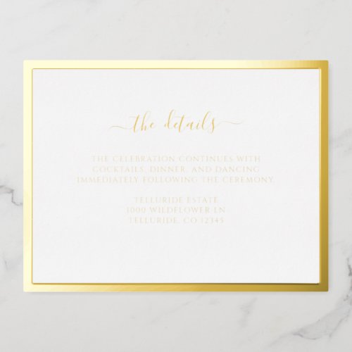 Gold Foil Wedding Enclosure Card