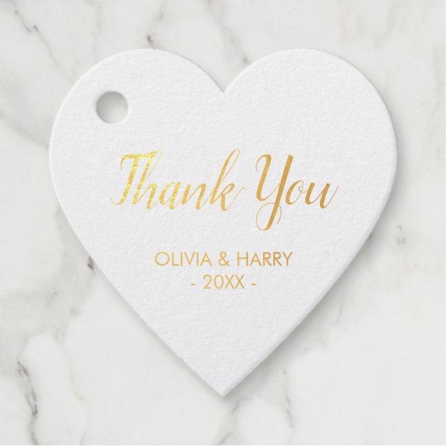 Gold Foil Wedding Favor Gift Tag (Front)