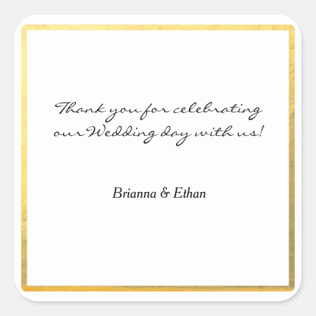 Gold Foil Wedding Favor Sticker Labels (Front)